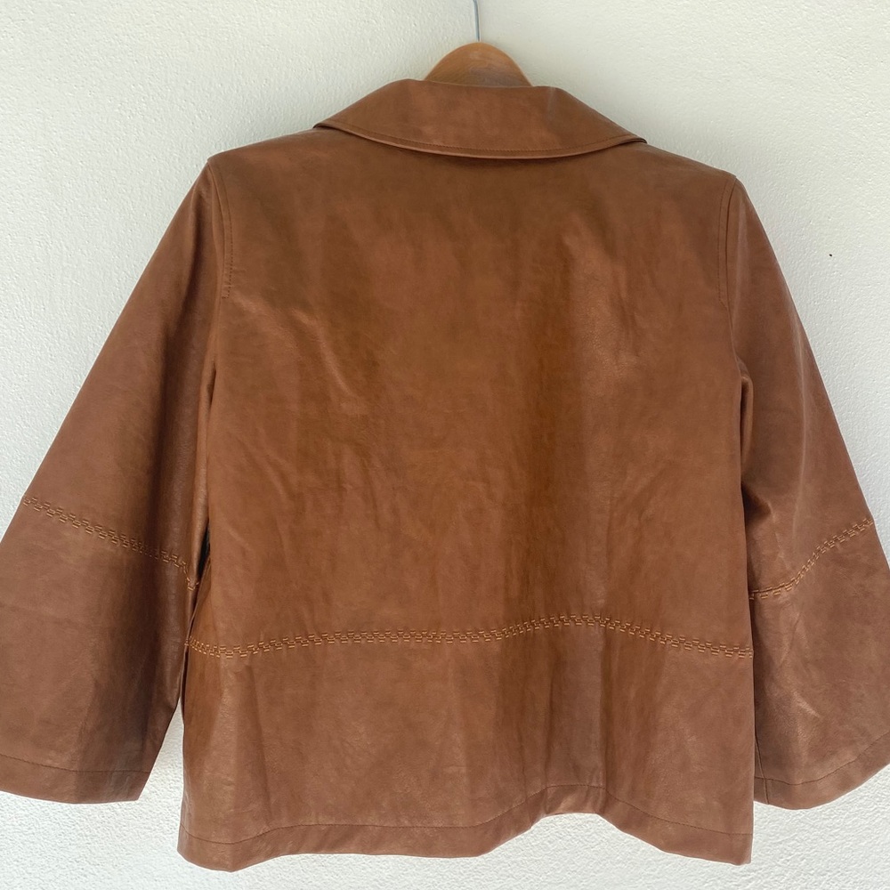 ANTHROPOLOGIE Embroidered Faux Leather Jacket - Picture 11 of 13